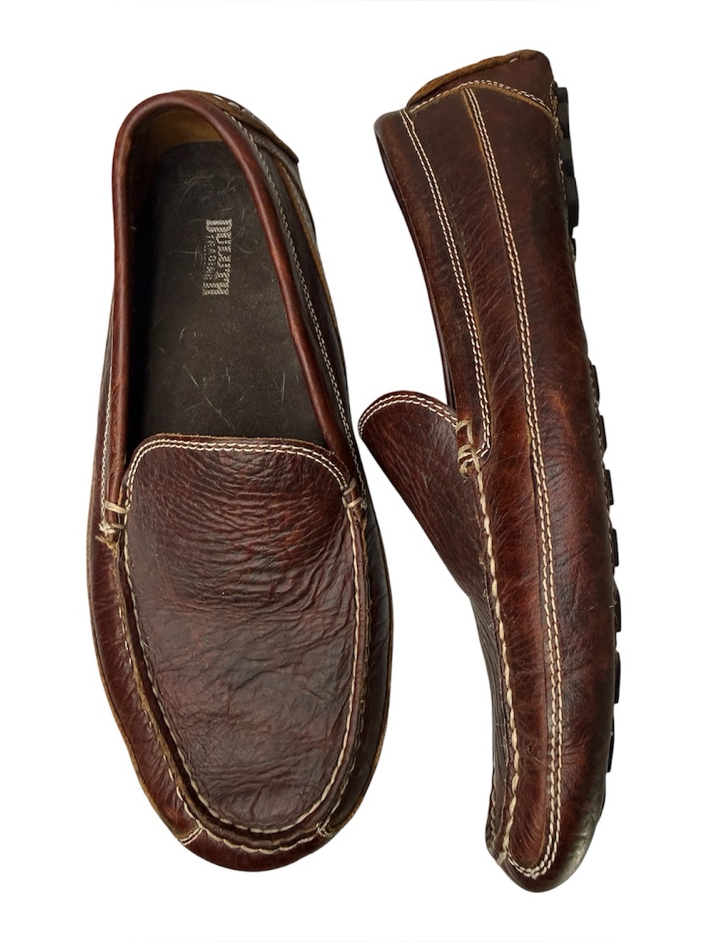 Duluth Trading Bison Leather Moccasins Sz 12 Business Casual Loafer
